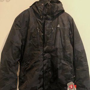 NWT L Men's Ripzone Boarding Jacket -Camouflage Navy & Black